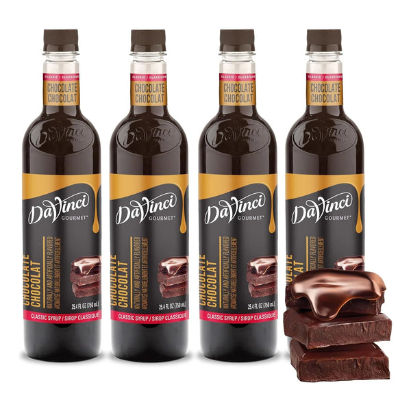 Jarabe De Chocolate DaVinci Gourmet Classic 740 Ml Pack 4 Sabor Premium