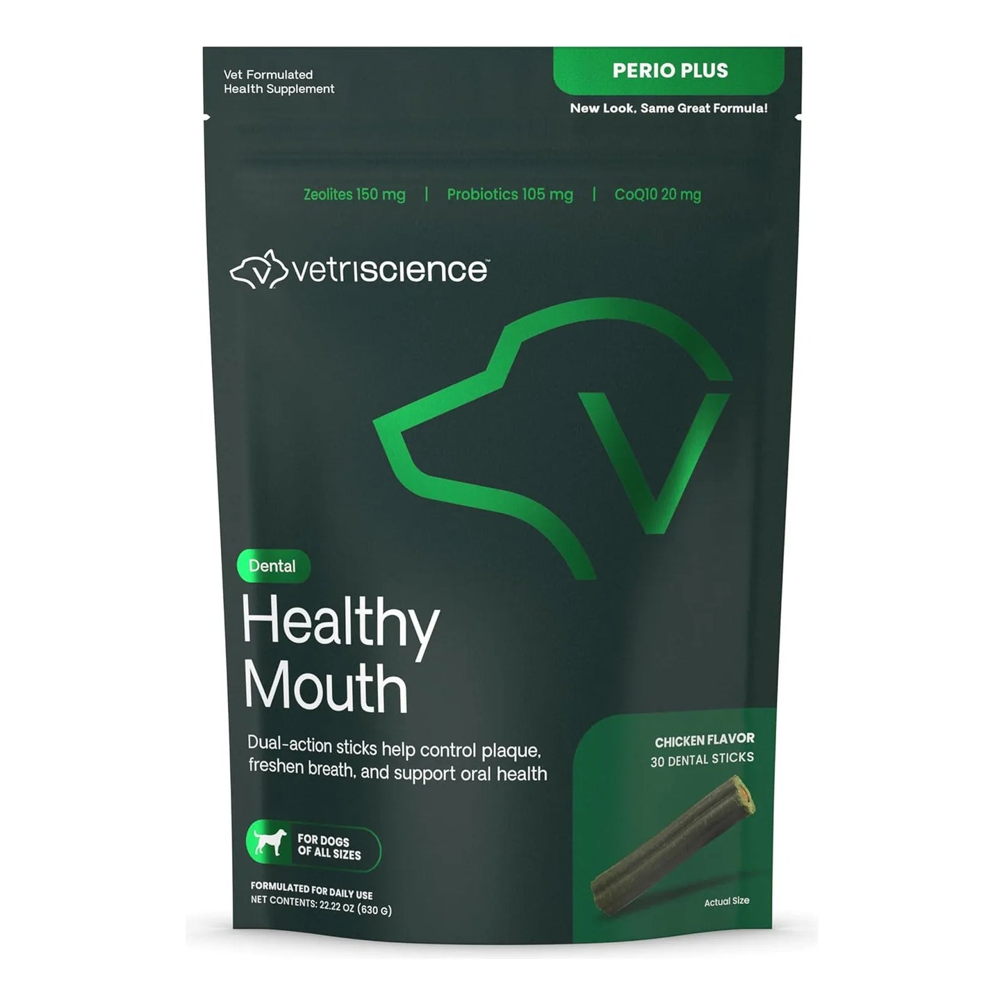 Palitos Dentales VetriScience Perio Plus Para Perros 30 Unidades Limpieza Dental Y Aliento Fresco