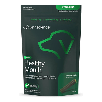 Palitos Dentales VetriScience Perio Plus Para Perros 30 Unidades Limpieza Dental Y Aliento Fresco