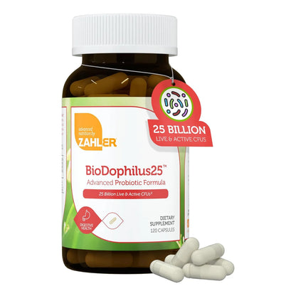 Probióticos 25 Mil Millones UFC Con 11 Cepas Y Prebióticos Zahler BioDophilus25 Suplemento Digestivo