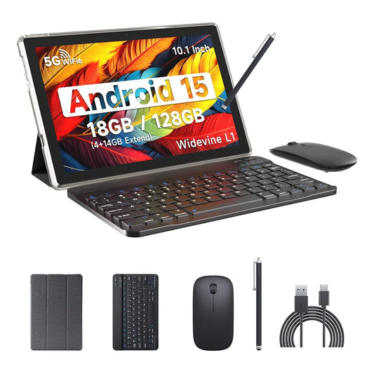 Tablet 10 PuLG 8GB RAM 128GB ROM Teclado Mouse Funda Android 15