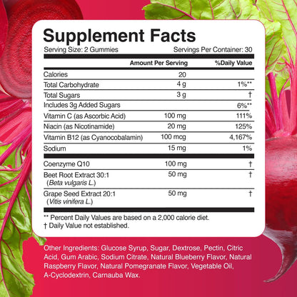 Gomitas SimplyBeets Para Presión Arterial Y Energía 60 Unidades