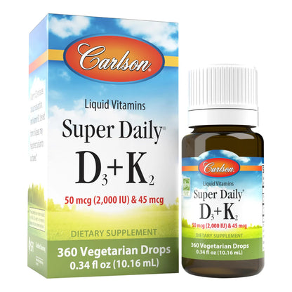 Super Daily D3 + K2 Gotas Líquidas Para Salud Cardiovascular Y Ósea 360 Gotas