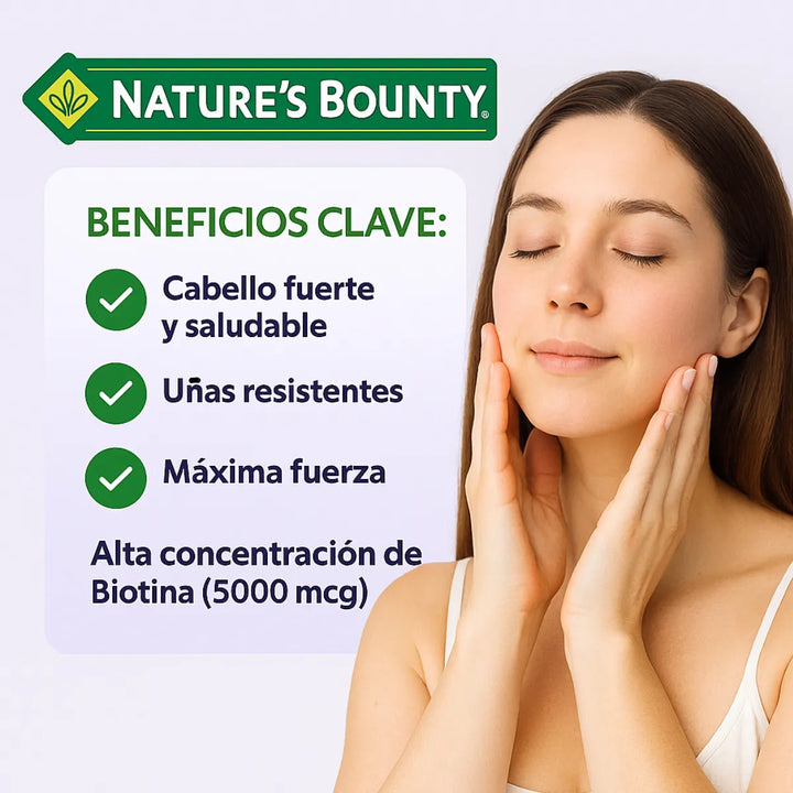 Nature's Bounty Advanced Hair Skin & Nails Y Ácido Hialurónico 250 Tabletas. - Imagen 4