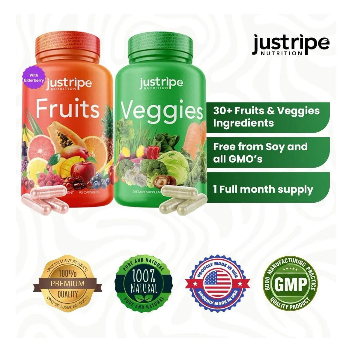 Superalimento Natural En Capsulas De Frutas Y Verduras 180 Unidades