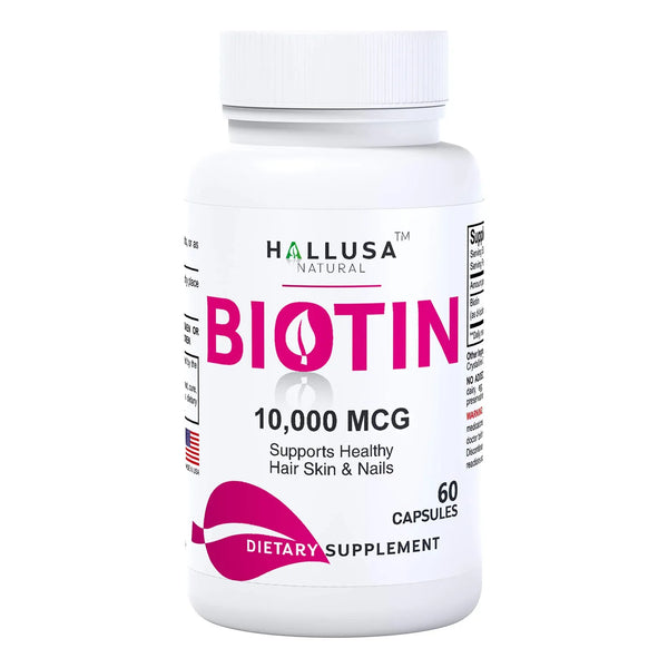 Biotina 10000 Mcg Crecimiento Cabello Barba Uñas 60 Capsulas