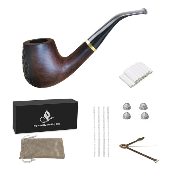 Kit Pipa Tabaco Ebano Con Accesorios Premium Regalo Ideal