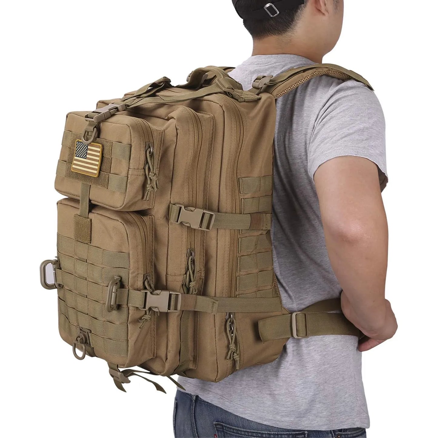 Mochila Táctica Militar Hannibal Tactical 36L Resistente Al Agua Con Sistema Molle