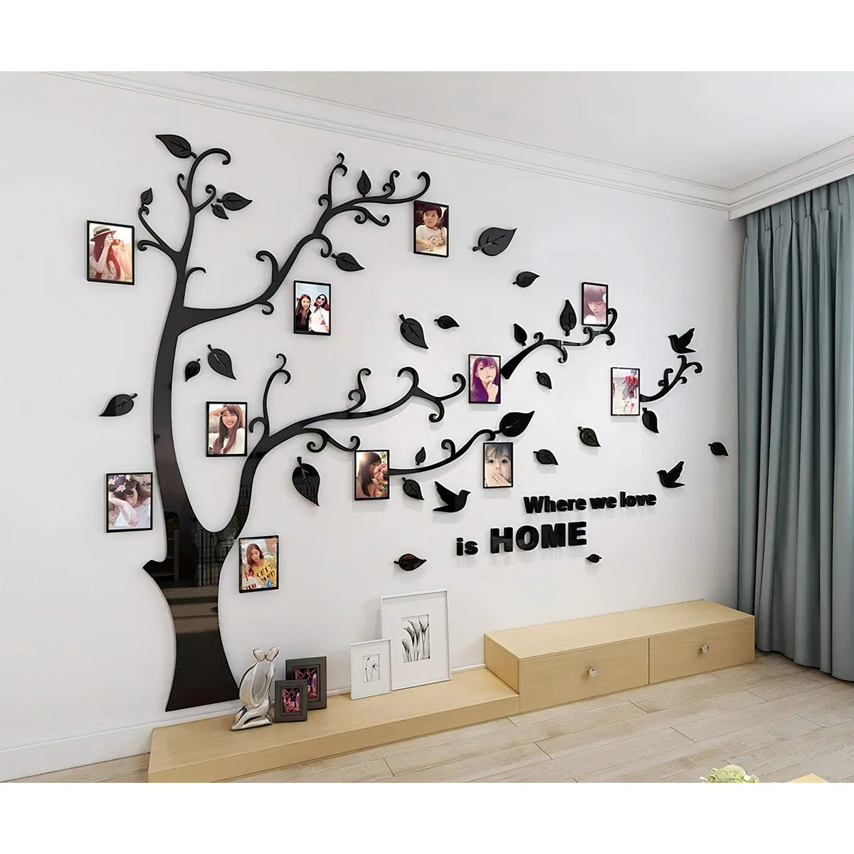 Pegatinas De Pared Arbol 3D Con Marco De Fotos Decora Facil Sin Obras