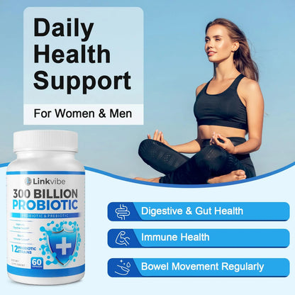 Probiótico 300 Mil Millones UFC 12 Cepas Con Prebióticos Orgánicos Para Salud Digestiva E Intestinal