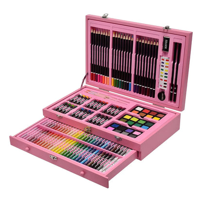 Juego De Arte Sunnyglade 145 Piezas Caja Madera Lápices Acuarelas Y Más