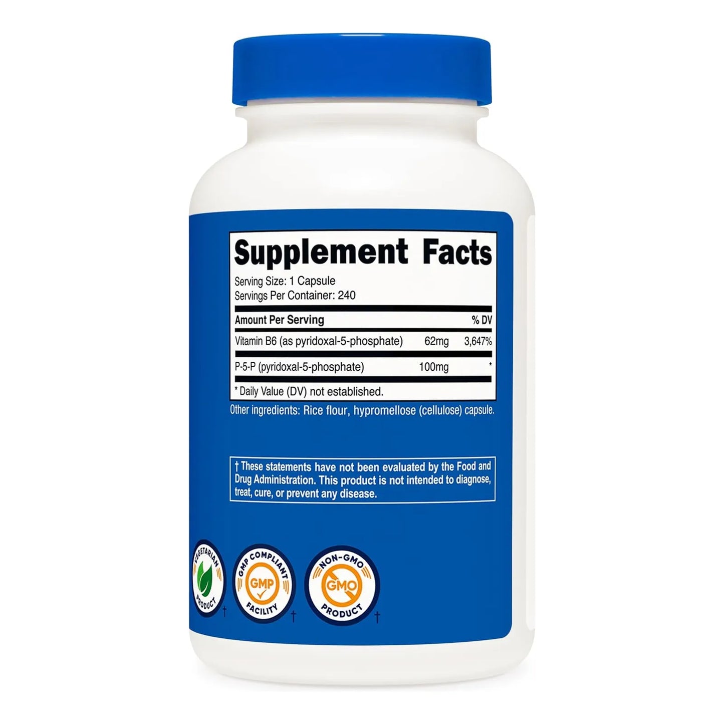 Vitamina B6 P5P 100 Mg 240 Capsulas Piridoxal 5 Fosfato Energia Y Bienestar