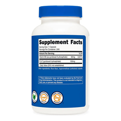 Vitamina B6 P5P 100 Mg 240 Capsulas Piridoxal 5 Fosfato Energia Y Bienestar