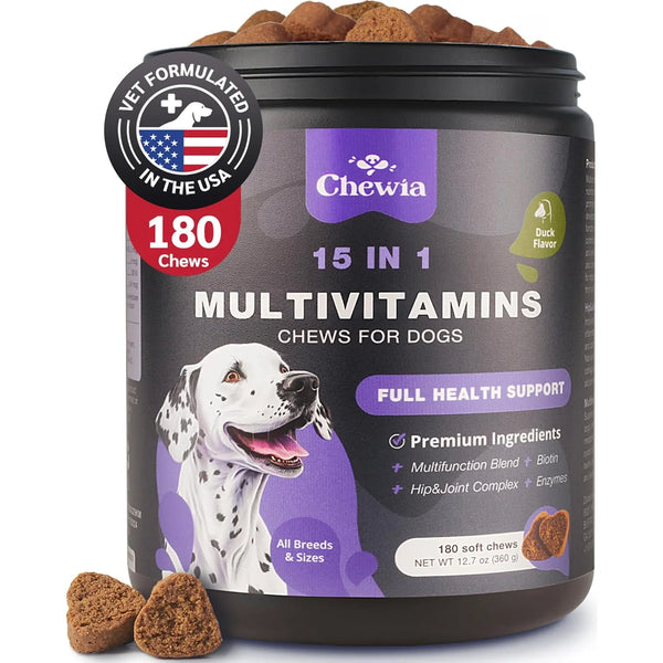 Multivitaminas Masticables 15 En 1 Para Perros Con MSM Salud Articular Y Piel