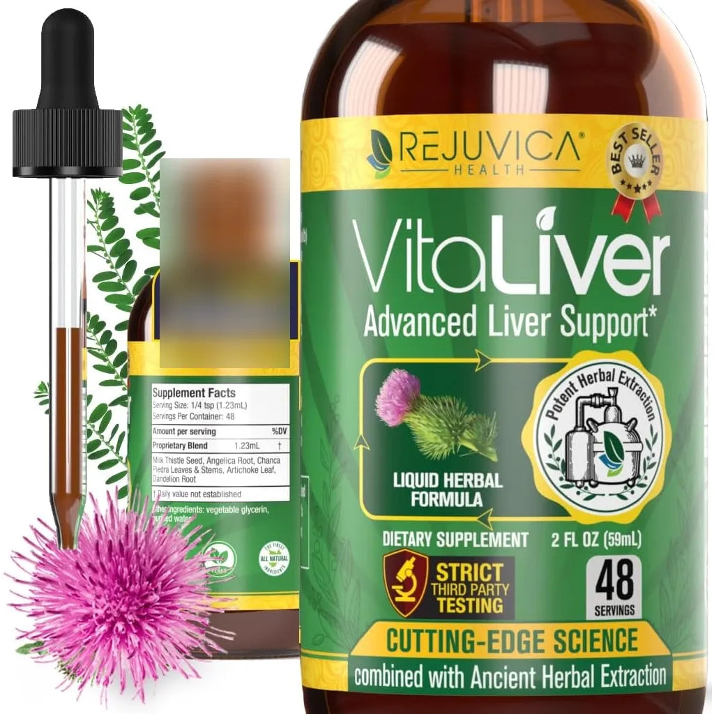VitaLiver Suplemento Liquido Natural Limpieza Higado Cardo Lechoso Piedra Chanca