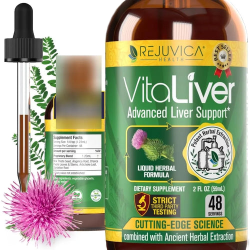 VitaLiver Suplemento Liquido Natural Limpieza Higado Cardo Lechoso Piedra Chanca