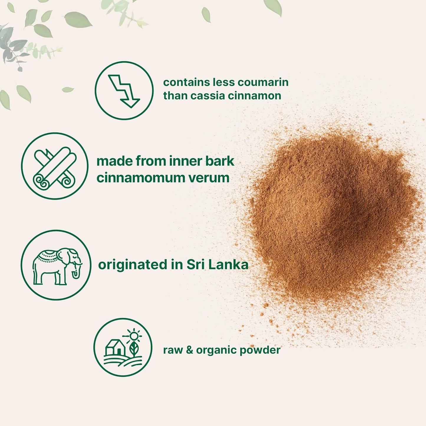Canela En Polvo Orgánica De Ceilán 454 Gramos Premium Para H