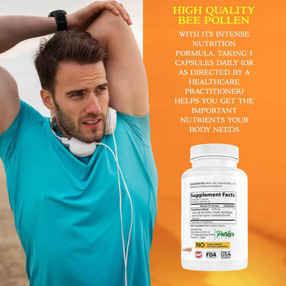 Cápsulas De Polen De Abeja 3520 Mg Con Jalea Real Y Propóleo Supreme Bee Suplemento Natural 150 Unidades