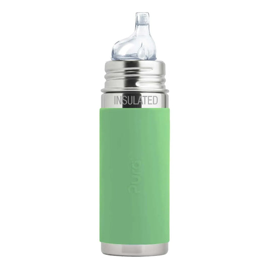 Botella Acero Inoxidable 260ml Funda Boquilla Silico Sin Plastico Pura Kiki