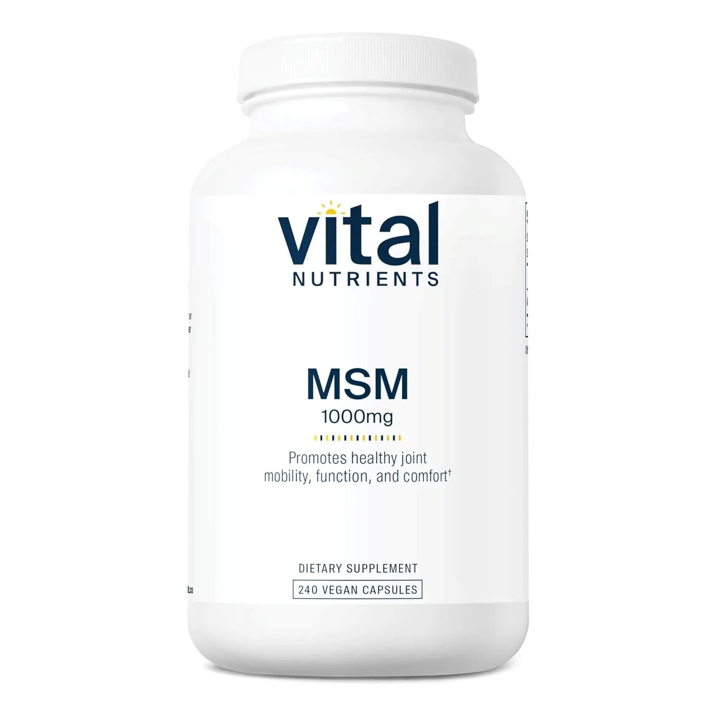 Msm 1000 Mg Azufre Organico Natural 240 Capsulas Vital Nutrients