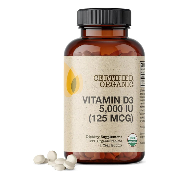 Vitamina D3 5000 Ui 125 Mcg Futurebiotics Suplemento Organico Usda 360 Tabletas