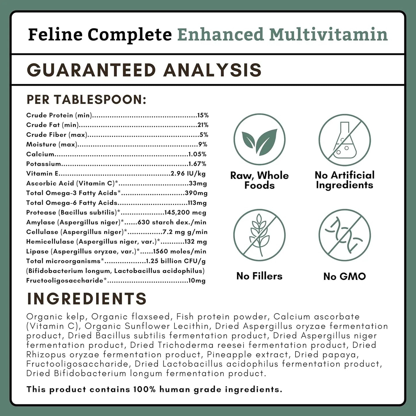 Polvo Multivitamínico Y Probiótico Natural Para Gatos 226 Gramos Wholistic Pet Organics