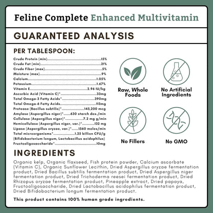 Polvo Multivitamínico Y Probiótico Natural Para Gatos 226 Gramos Wholistic Pet Organics