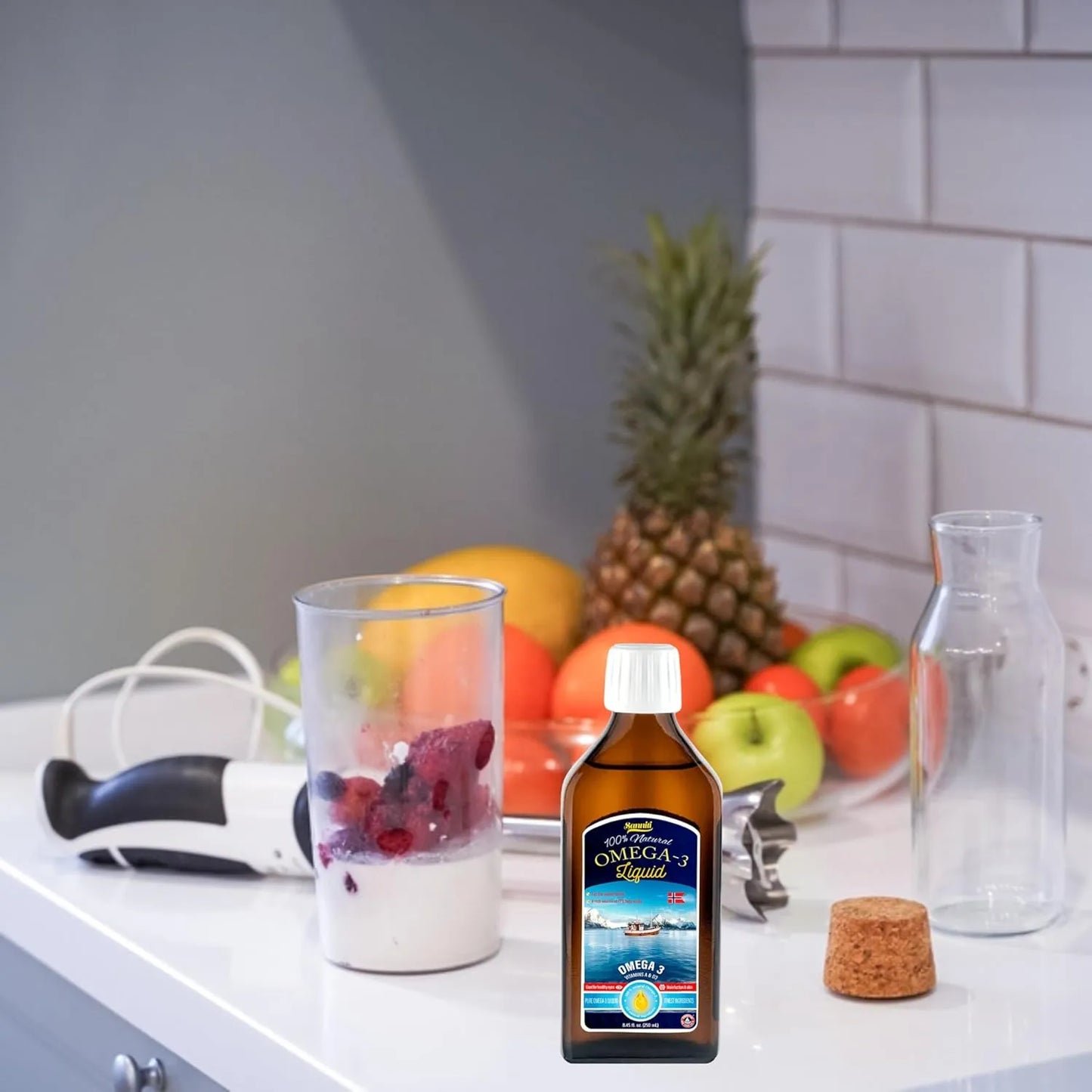 Aceite Omega 3 Liquido 100 Natural Rico En EPA Vitaminas A Y D3 Noruego