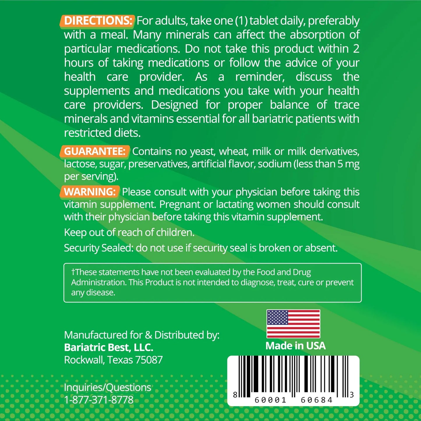 Multivitamínico Bariátrico Con Hierro Energía 90 Tabletas 24 Nutrientes
