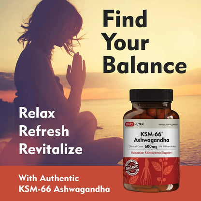 KSM66 Ashwagandha Extracto De Raíz Orgánica 600 Mg 5 Withanolides Alivio Del Estrés Y Energía