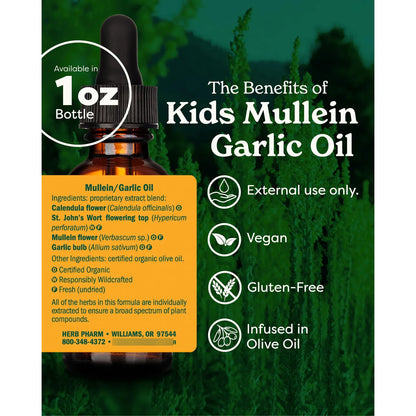 Aceite Natural De Gordolobo Ajo Caléndula Hierba De San Juan Para Niños 1 Onza Líquida