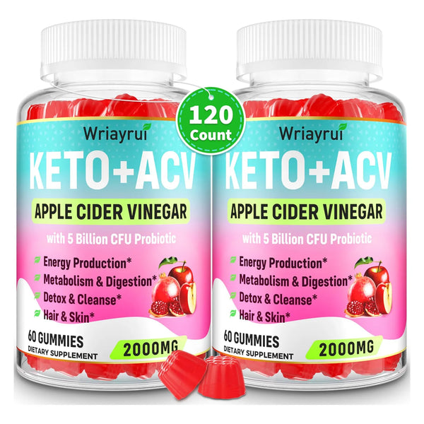 Gomitas De Vinagre De Sidra De Manzana Keto ACV Con Té Verde Y Vitaminas B6 B12