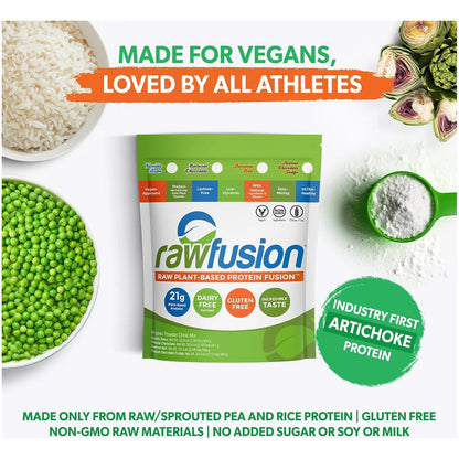 Proteina Vegana Chocolate Rawfusion Plantas Polvo 1 Libra Nutricion Muscular