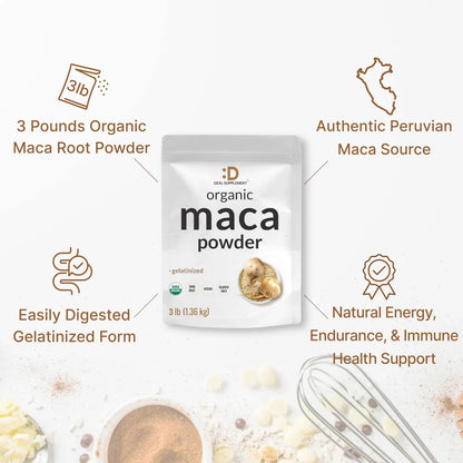 Polvo De Maca Peruana Organica 3 Libras Gelatinizada Facil Digestión Energía Vitalidad