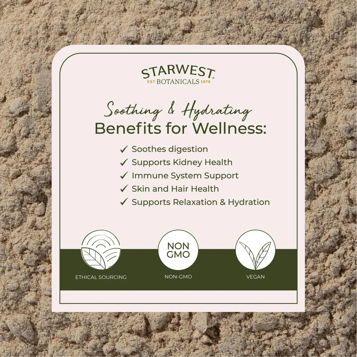 Polvo Organico Raiz Malvavisco Althaea Officinalis 4 Onzas Starwest Botanicals