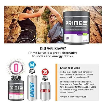 Prime Drive Energy Bebida Energética En Polvo Melón Fresa Preentrenamiento 10.2 Onzas