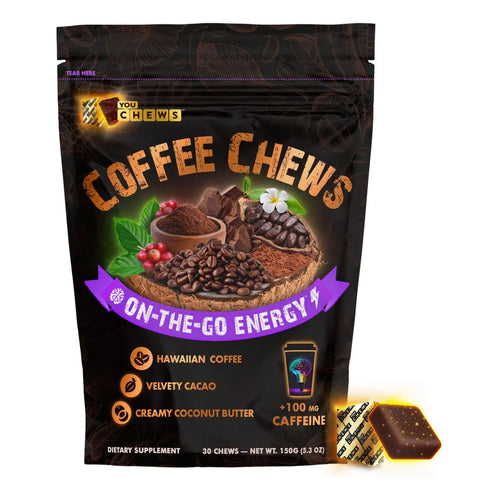 Masticables De Café Energéticos YouChews 100 Mg Cafeína Verde Orgánica