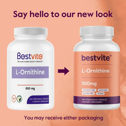 L Ornitina 500mg 240 Capsulas Vegetarianas Sin Aditivos Mejor Calidad