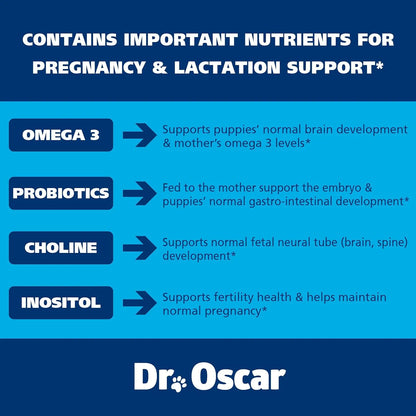 Vitaminas Prenatales Y Posnatales 2 En 1 Para Perros Con Acido Folico Omega 3 Probióticos