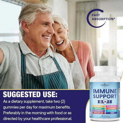 Suplemento Inmunologico 8 En 1 Con Equinacea Vitamina C Zinc Y Sauco Potente Formula Para Defensas