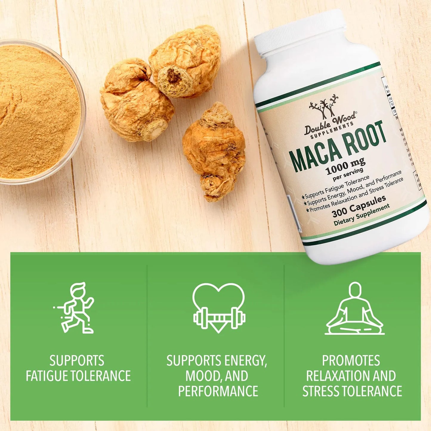 Capsulas De Raiz De Maca 300 Unidades 1000 Mg Energia Y Rendimiento