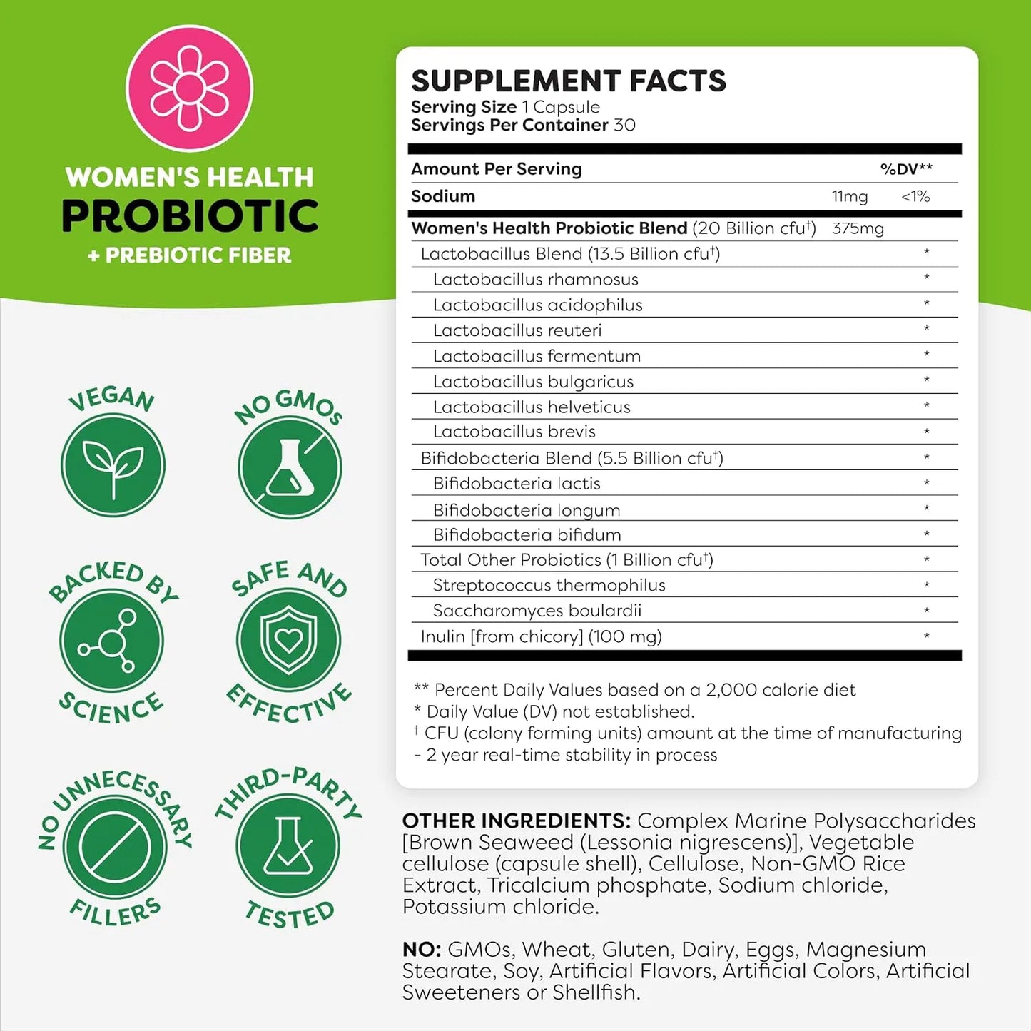 Capsulas Probióticas Para Mujer Salud Vaginal Intestinal 20 Mil Millones Ufc Vegano