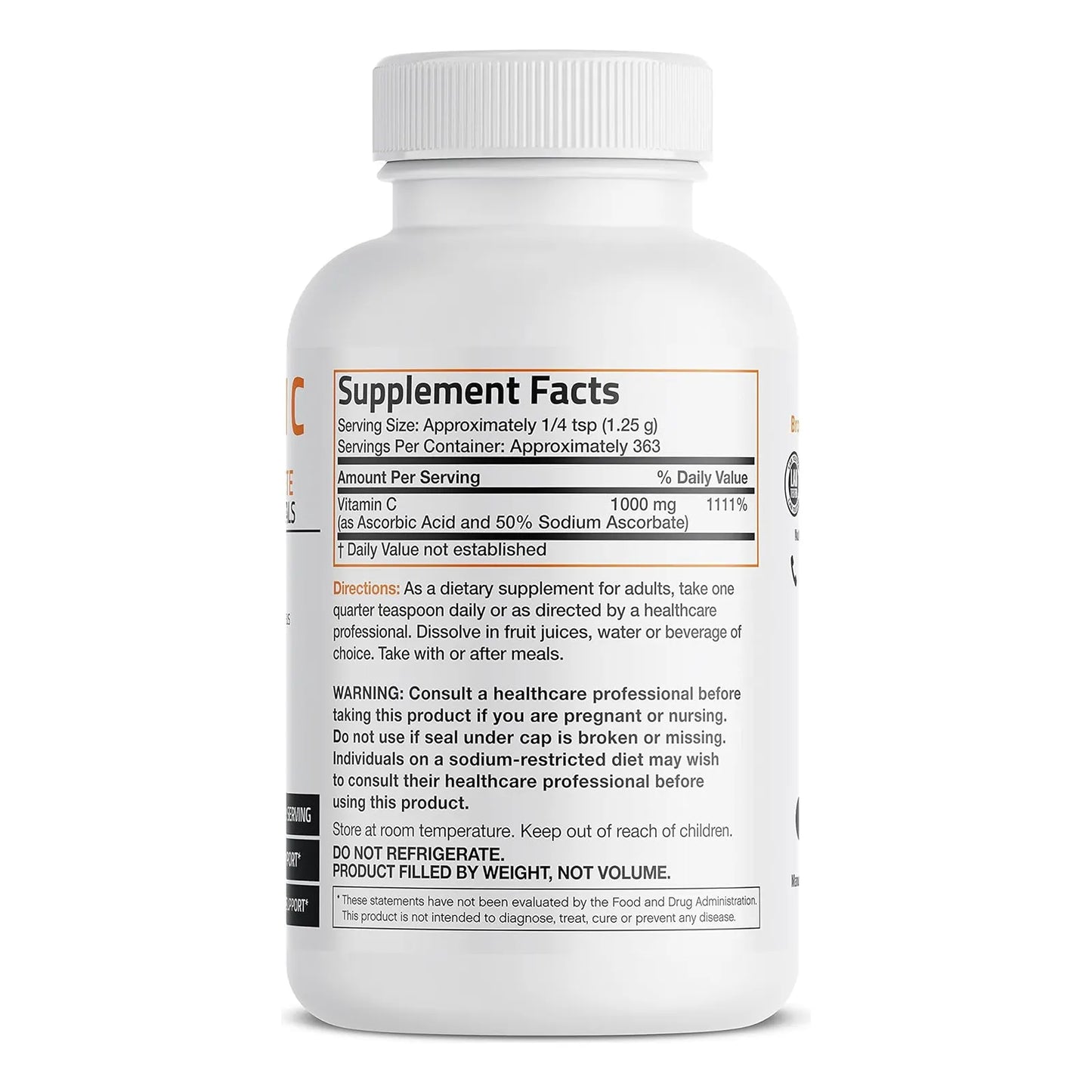 Polvo De Vitamina C Tamponada Refuerza Sistema Inmunologico Absorcion Superior