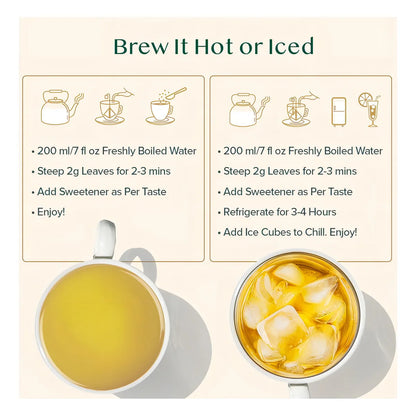 Té Verde Cítrico Manzanilla Y Menta Vahdam 100G Hojas Sueltas Antioxidante Relajante