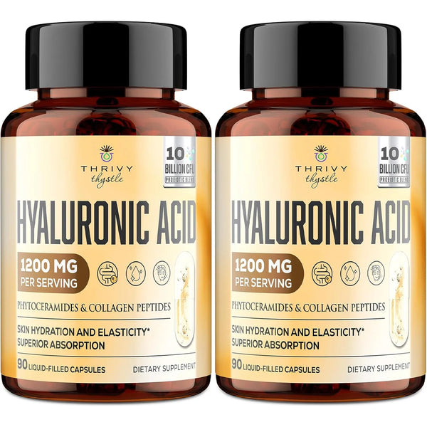 Cápsulas Ácido Hialurónico 1200 Mg Con Colágeno Péptidos Vitamina C Piel Hidratada