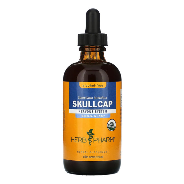 Extracto Liquido Organico Skullcap Apoyo Sistema Nervioso Sin Alcohol 4 Onzas