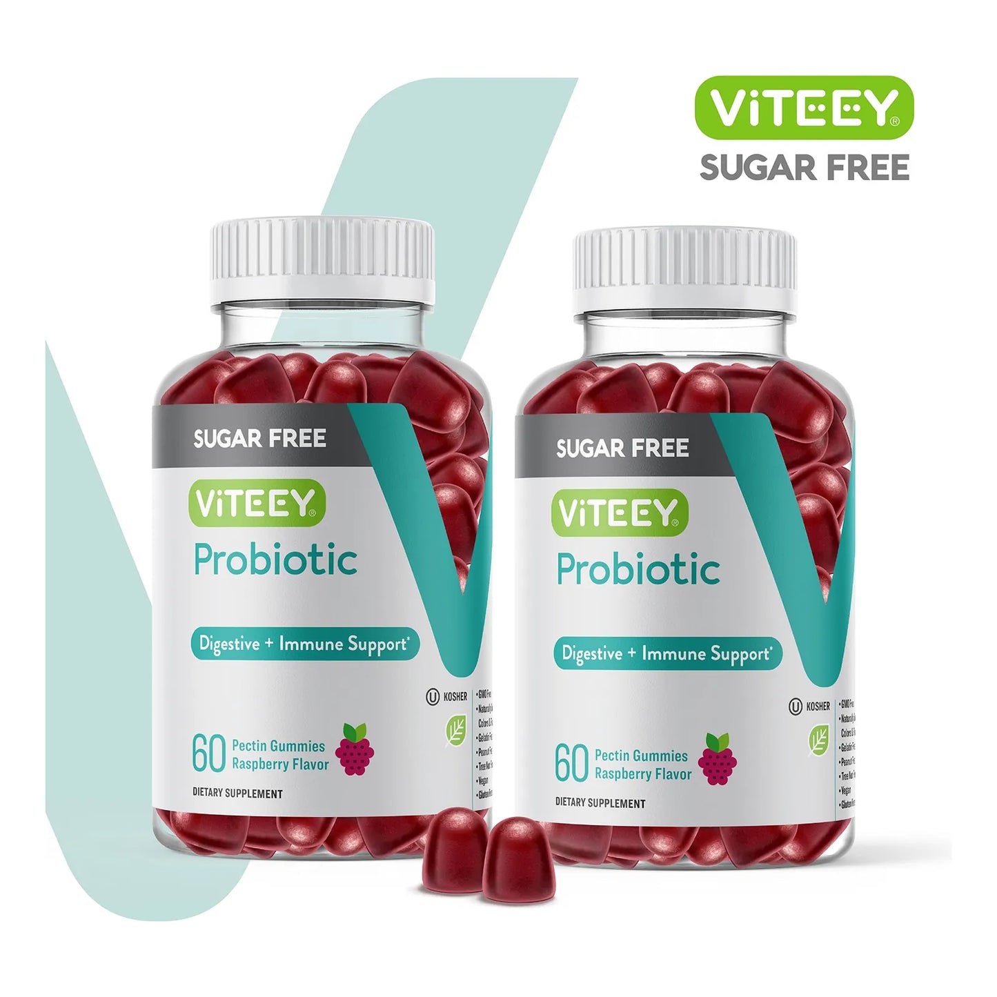 Gomitas Probióticas 2 Mil Millones UFC Sabor Frambuesa Salud Intestinal Veganas