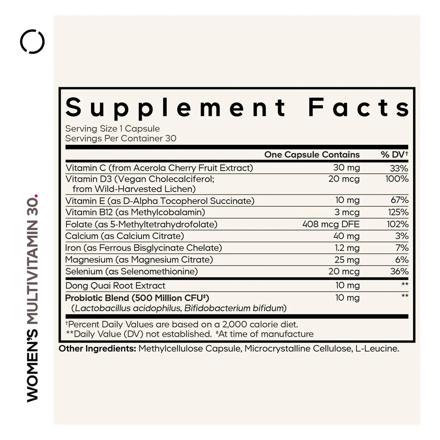 Multivitaminico Para Mujeres Vitaminas A C D3 E B6 B12 Calcio Hierro Probióticos