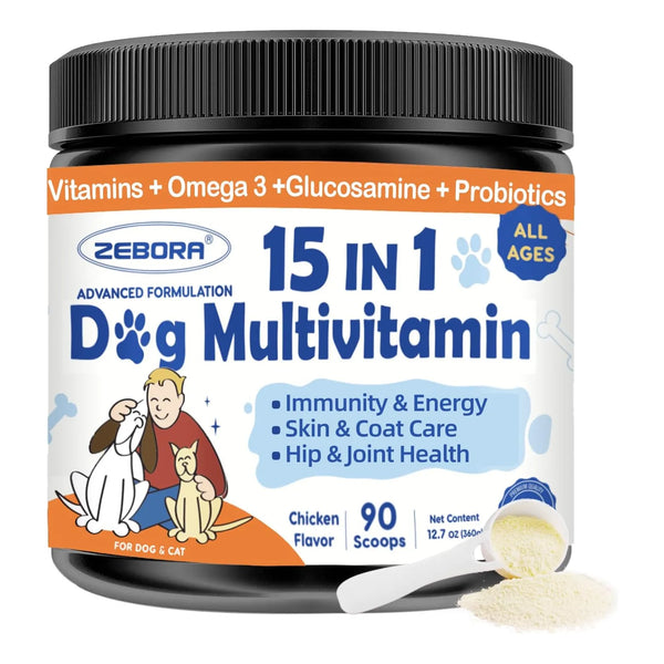 Polvo Multivitamínico Para Perros Con Glucosamina Omega 3 15 En 1 Salud Articulaciones Y Piel