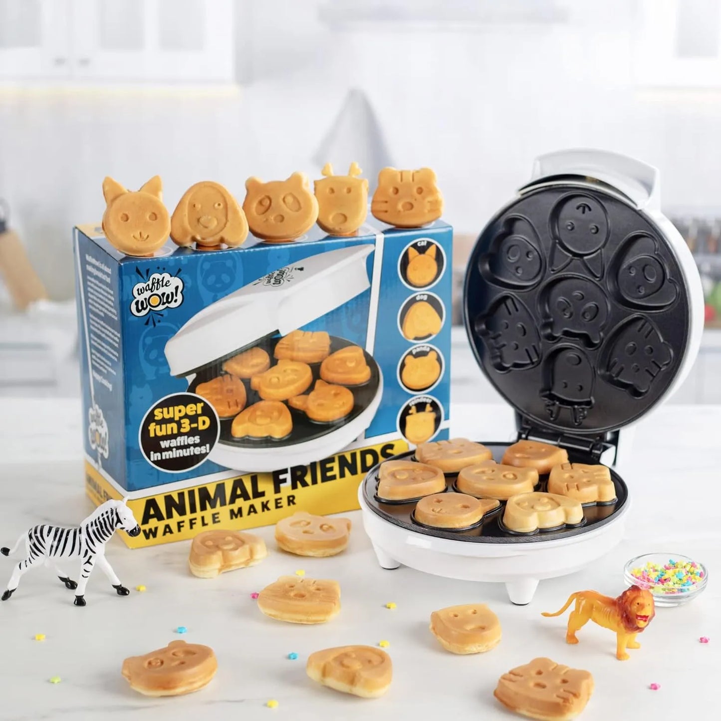 Wafflera Electrica Mini Panqueques Animales 7 Figuras Antiadherente CucinaPro